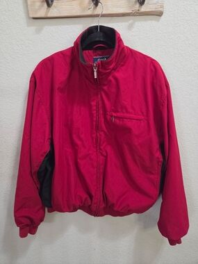Roundtree & Yorke Red Bomber Jacket with Black Side Panels